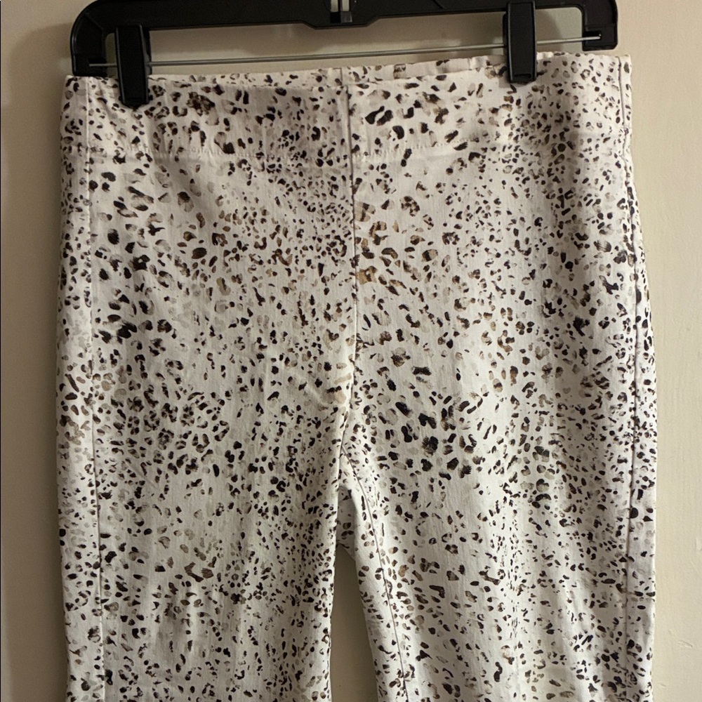 Tribal White and Black Patterned Straight Leg Pants
